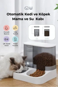 2si 1 Arada Otomatik Kedi Mama ve Su Kabı