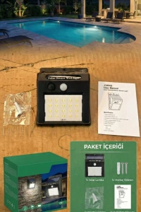 20 Ledli Hareket Sensörlü Dış Mekan Solar Lamba