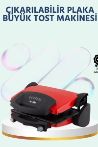 2000W Tost ve Izgara Makinesi – Granite/Teflon Plaka Seçenekli