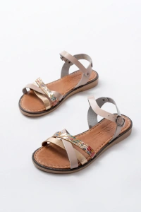 205-015 BeJ Garni Ortopedik Hakiki Deri Kadın Sandalet