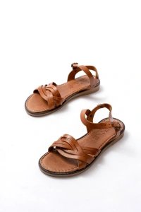 205-037 Taba Hakiki Deri Ortopedik Taban Kadın Sandalet