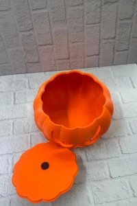 21 cm Kapaklı Balkabağı Kutu Konsept Dekor