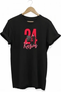24 Kasım Öğretmenler Günü Öğretmen Hediyesi Baskılı Oversize T-shirt - Siyah