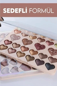 28li Sedefli Shine Kalp Far Paleti - 2li Set