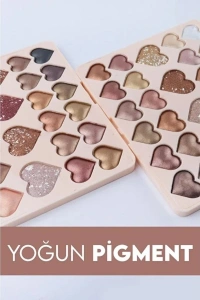 28li Sedefli Shine Kalp Far Paleti - 2li Set