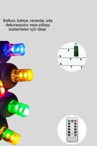 2x2 Metre Pil ile Çalışan Perde LED Işık – 8 Modlu Dekoratif