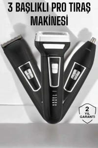 3 Başlıklı Profesyonel Tıraş Makinesi