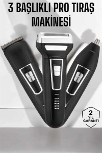 3 Başlıklı Profesyonel Tıraş Makinesi
