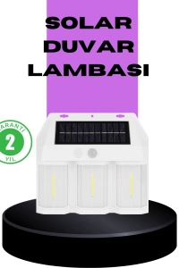 3 in 1 Solar Duvar Lambası – IP65 Su Geçirmez, Hareket Sensörlü