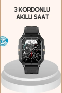 3 Kordonlu Akıllı Saat Uzun Pil Süreli