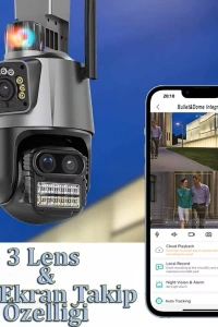 3 Lens Wi-Fi Güvenlik Kamerası