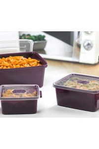 3lü Dikdörtgen Mikrodalga Saklama Kabı Seti