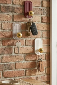 3lü Gold Top Uçlu Yapışkanlı Plastik Askı