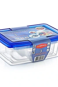 3lü Köşeli Saklama Kabı Seti