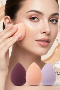 3lü Makyaj Süngeri Seti Kalpli Kutu