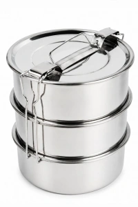 3lü Metal Sefer Tası - Paslanmaz Çelik - 16 cm