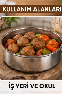 3lü Metal Sefer Tası - Paslanmaz Çelik - 16 cm