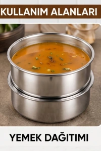 3lü Metal Sefer Tası - Paslanmaz Çelik - 16 cm