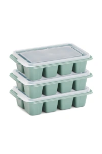 3lü Mini Buz Kalıbı - Küp Şekilli - Kapaklı - Plastik