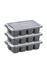 3lü Mini Buz Kalıbı - Küp Şekilli - Kapaklı - Plastik