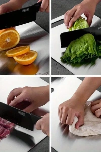 3lü Paslanmaz Çelik Kesme Tahtası Seti