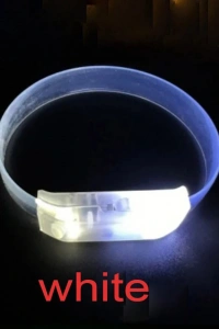 3 Modlu Pilli LED Işıklı Esnek Parti Bilekliği Beyaz