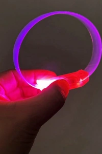 3 Modlu Pilli LED Işıklı Esnek Parti Bilekliği Pembe