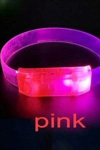 3 Modlu Pilli LED Işıklı Esnek Parti Bilekliği Pembe