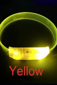3 Modlu Pilli LED Işıklı Esnek Parti Bilekliği Sarı