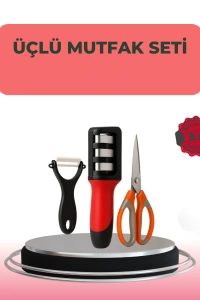 3 Parçalı Çok Fonksiyonlu Mutfak Makas Seti – Paslanmaz Çelik, Ergonomik Tasarım