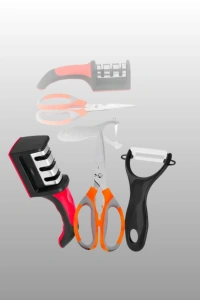 3 Parçalı Çok Fonksiyonlu Mutfak Makas Seti – Paslanmaz Çelik, Ergonomik Tasarım