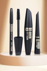 3ü 1 Arada Göz Makyajı Seti - Eyeliner, Maskara, Kalem