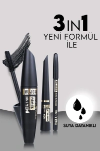 3ü 1 Arada Göz Makyajı Seti - Eyeliner, Maskara, Kalem