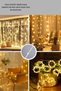 300 LED Perde Işık – Sıcak Beyaz Dekoratif Aydınlatma