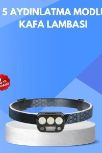 300 Lümen Sensörlü LED Kafa Lambası USB Şarjlı SOS Modlu