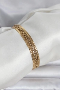 316L Çelik Gold Renk 3lü Kadın Bileklik