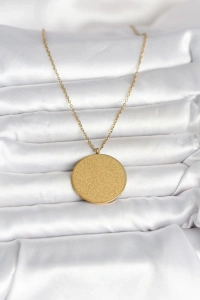 316L Çelik Gold Renk Ayetel Kürsi ve Allah Yazılı Kolye