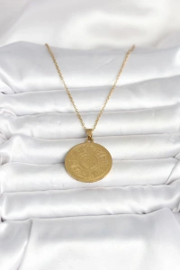 316L Çelik Gold Renk Ayetel Kürsi Yazılı Kolye