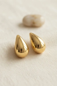 316L Çelik Gold Renk Damla Model Küpe