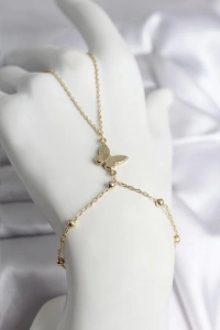 316L Çelik Gold Renk Kelebek Model Kadın Şahmeran