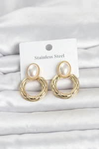 316L Çelik Gold Renk Vintage Model Kadın Küpe