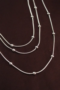 316L Çelik Gümüş Renk Minimal Topçuk Model Çoklu Kolye