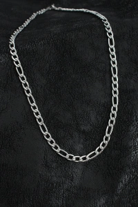 316L Çelik Kalın Figaro Zincir Model Gümüş Renk Erkek Kolye