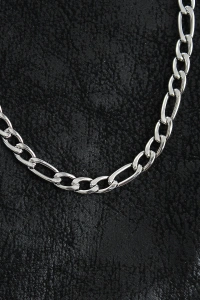 316L Çelik Kalın Figaro Zincir Model Gümüş Renk Erkek Kolye