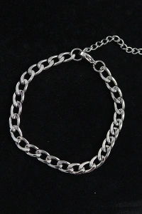 316L Çelik Kalın Klasik Model Gümüş Renk Erkek Bileklik