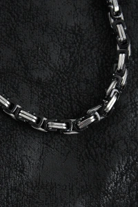 316L Çelik Kral Zincir Model Gümüş Renk Erkek Kolye