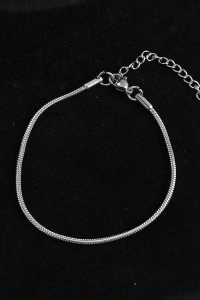 316L Çelik Oval İtalyan Model Gümüş Renk Erkek Bileklik