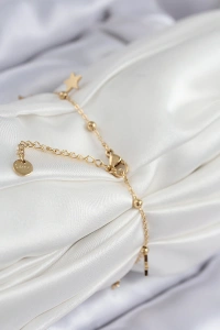 316L Çelik Sıralı Yıldız Model Gold Renk Kadın Bileklik