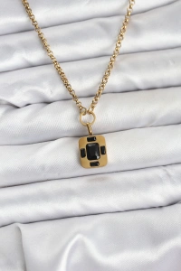 316L Çelik Zincir Gold Renk Vintage Model Kadın Kolye