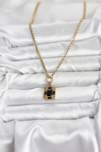 316L Çelik Zincir Gold Renk Vintage Model Kadın Kolye
